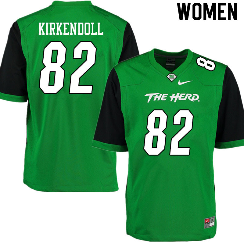 Women #82 Jacob Kirkendoll Marshall Thundering Herd College Football Jerseys Sale-Gren - Click Image to Close
